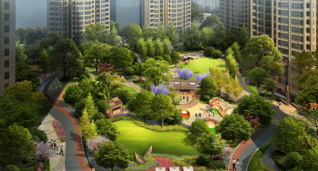 1030中庭景观半鸟瞰LY副本 1030中庭景观半鸟瞰LY副本